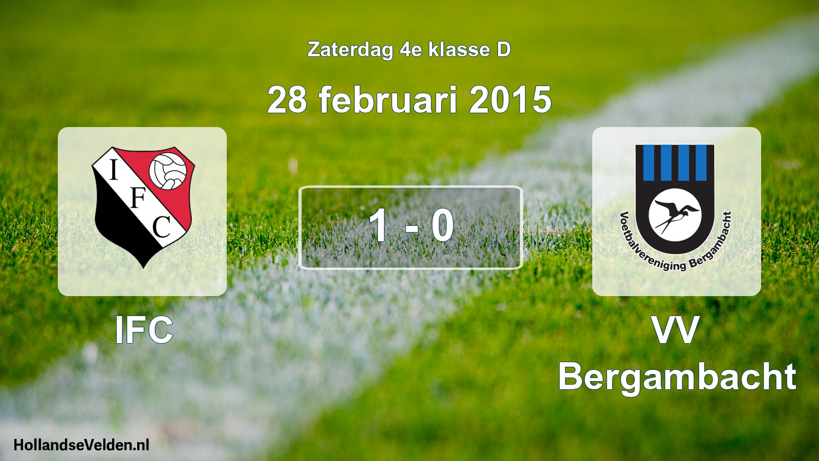 Total number of matches played: IFC - VV Bergambacht 1 - 0 (28 February 2015)