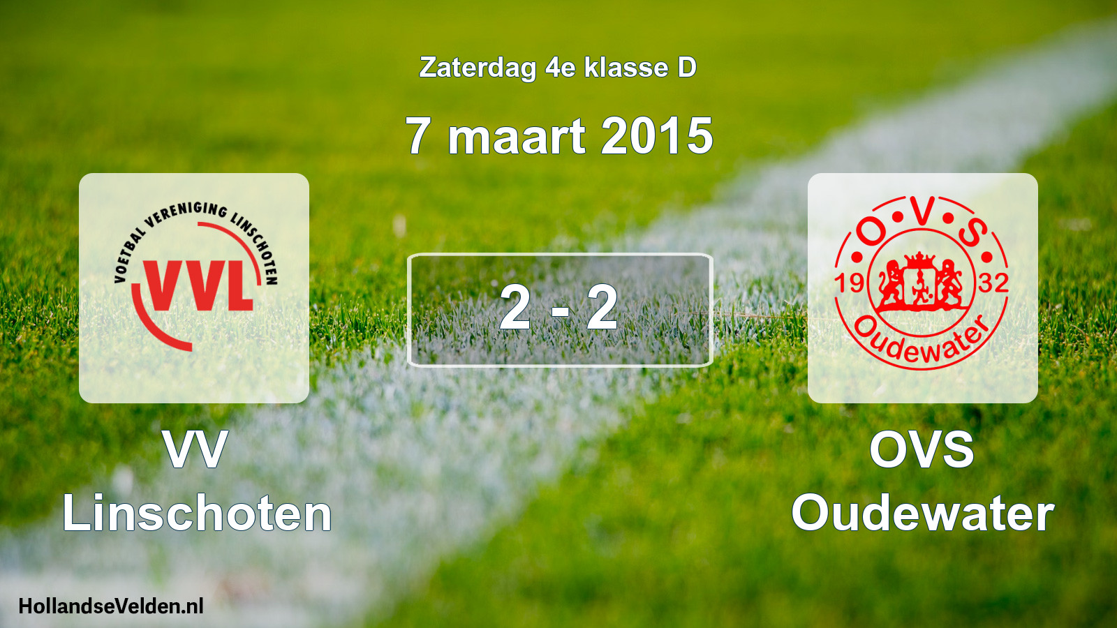 Total number of matches played: VV Linschoten - OVS Oudewater 2 - 2 (7 March 2015)