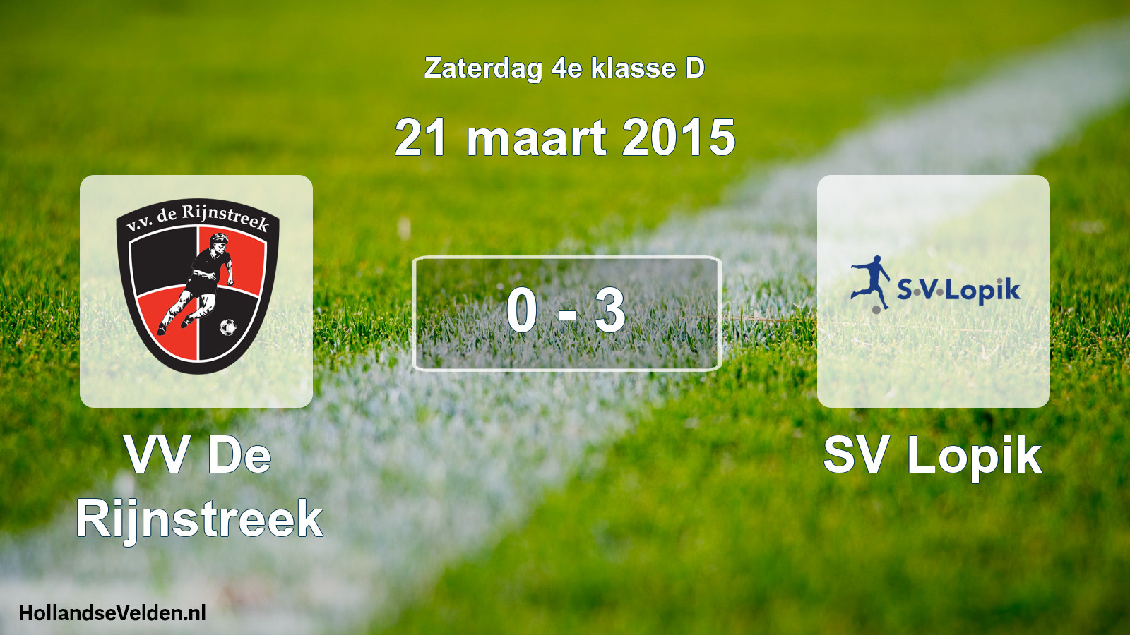 Total number of matches played: VV De Rijnstreek - SV Lopik 0 - 3 (21 March 2015)