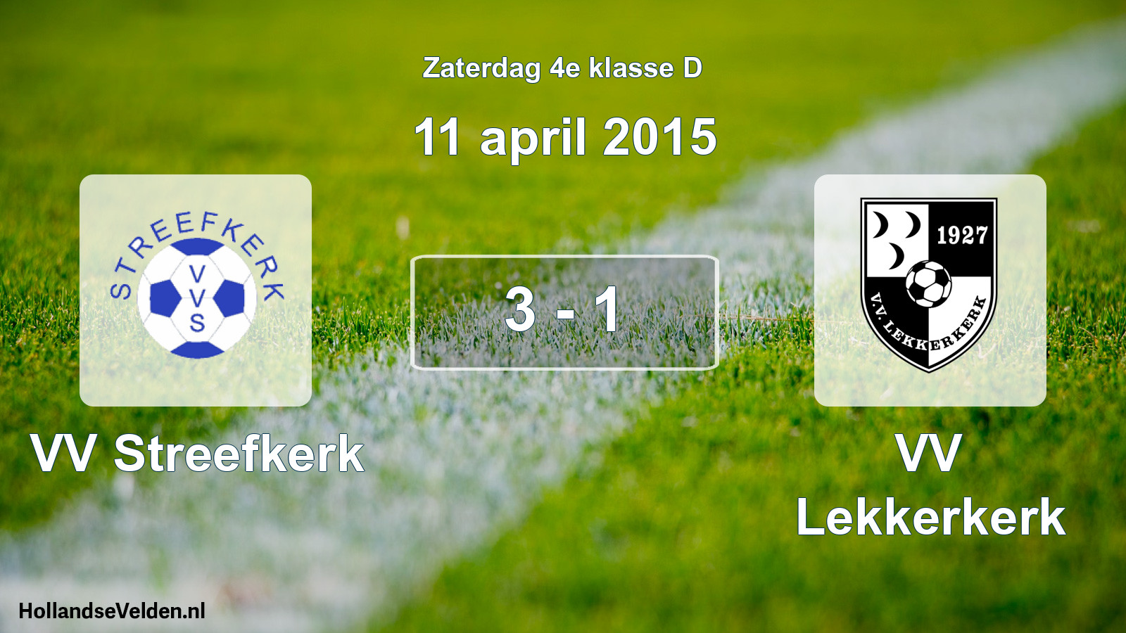 Total number of matches played: VV Streefkerk - VV Lekkerkerk 3 - 1 (11 April 2015)