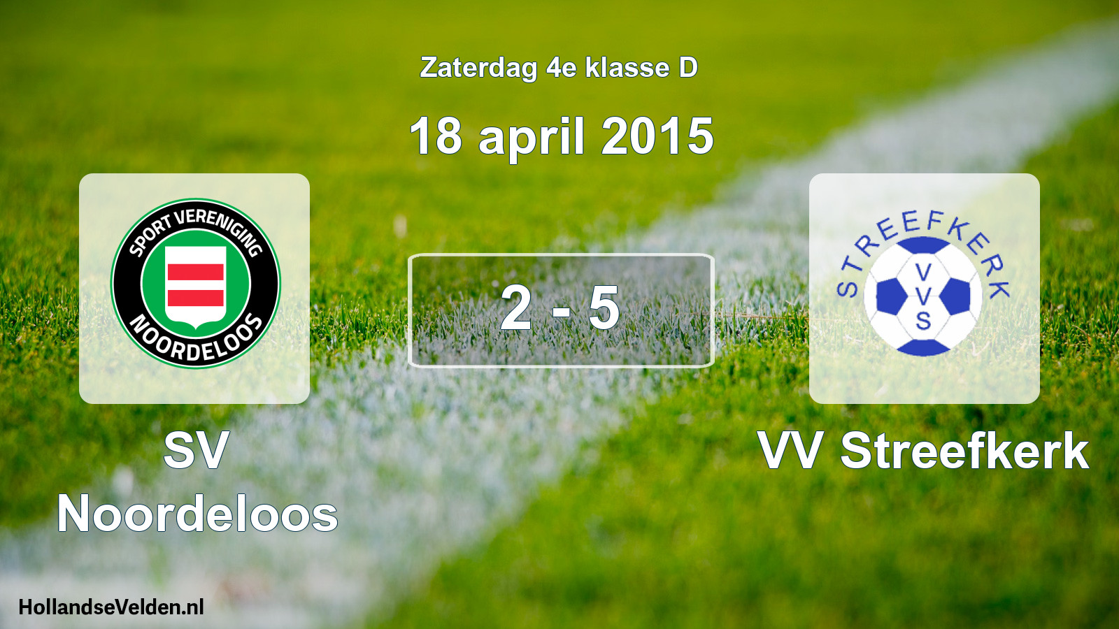 Total number of matches played: SV Noordeloos - VV Streefkerk 2 - 5 (18 April 2015)