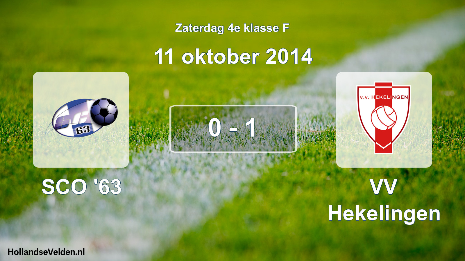Total number of matches played: SCO '63 - VV Hekelingen 0 - 1 (11 October 2014)
