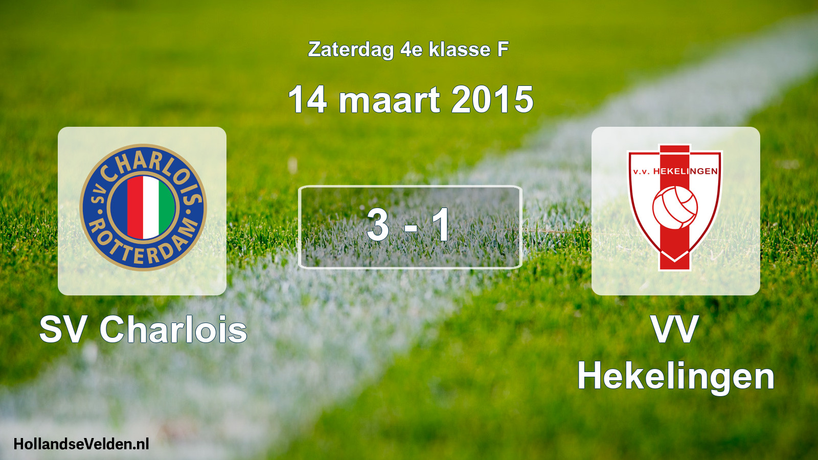 Total number of matches played: SV Charlois - VV Hekelingen 3 - 1 (14 March 2015)
