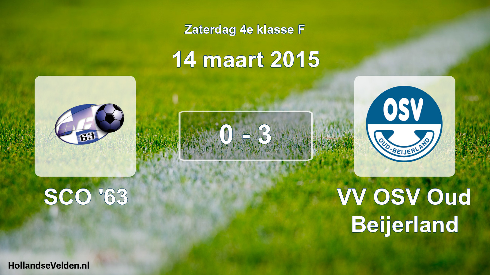 Total number of matches played: SCO '63 - VV OSV Oud Beijerland 0 - 3 (14 March 2015)