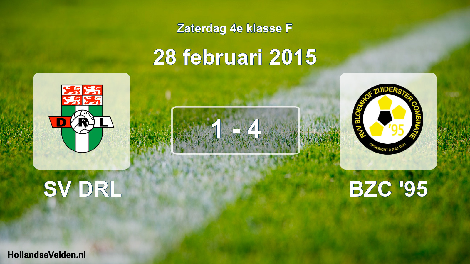 Total number of matches played: SV DRL - BZC '95 1 - 4 (28 February 2015)