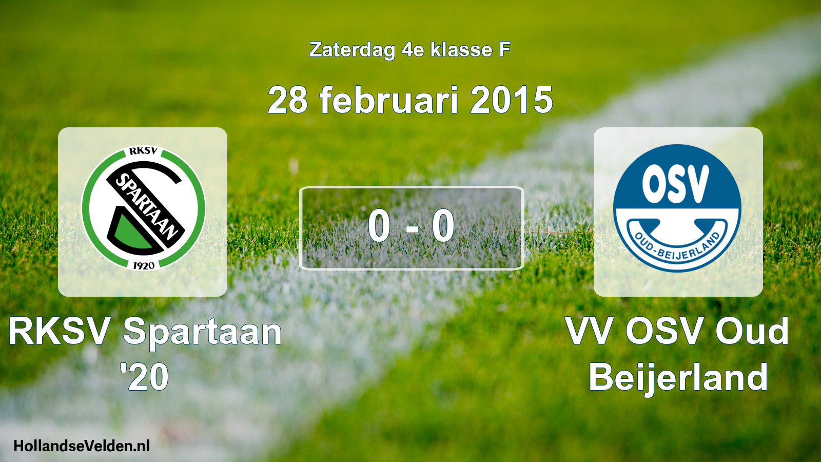 Total number of matches played: RKSV Spartaan '20 - VV OSV Oud Beijerland 0 - 0 (28 February 2015)