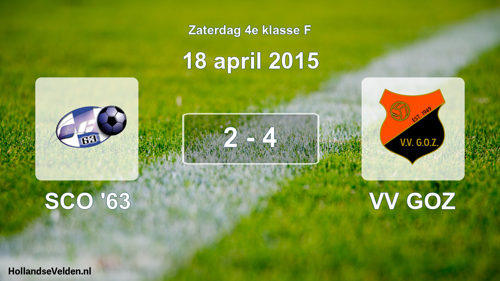 Total number of matches played: SCO '63 - VV GOZ 2 - 4 (18 April 2015)