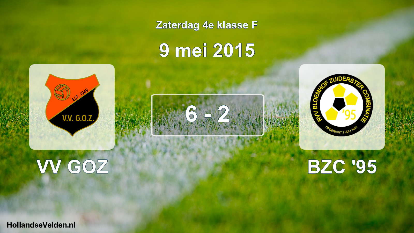 Total number of matches played: VV GOZ - BZC '95 6 - 2 (9 May 2015)