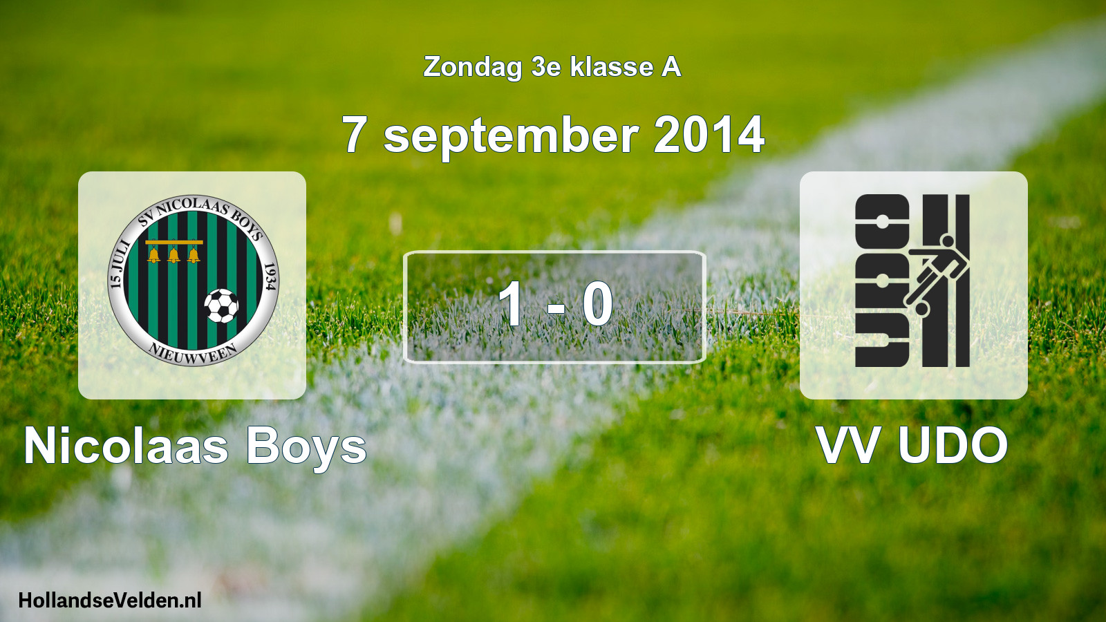 Total number of matches played: Nicolaas Boys - VV UDO 1 - 0 (7 September 2014)