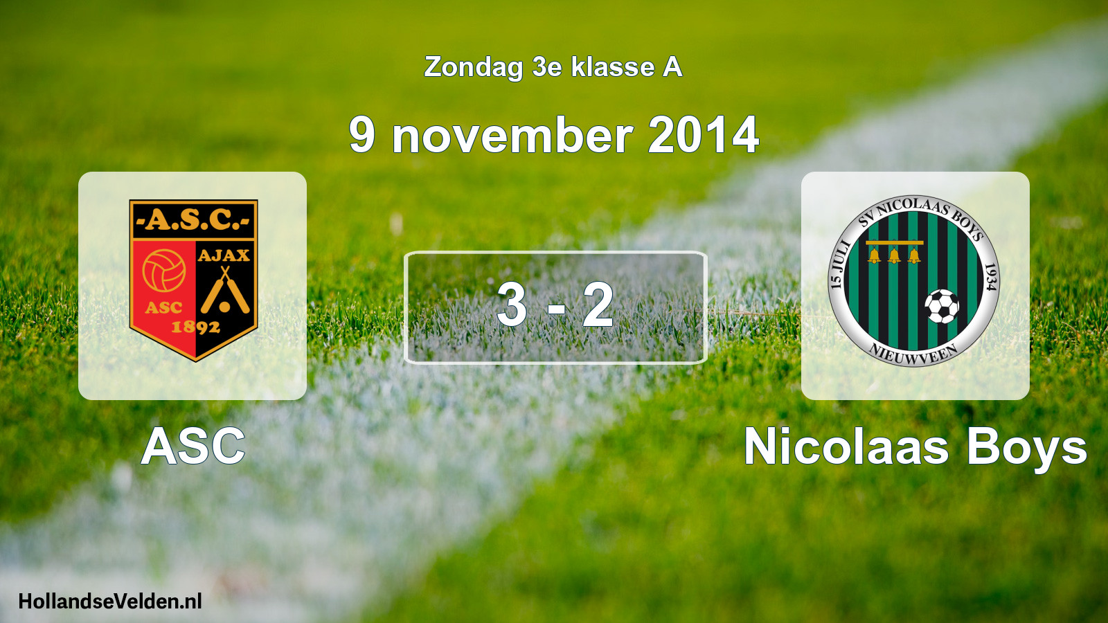 Total number of matches played: ASC - Nicolaas Boys 3 - 2 (9 November 2014)