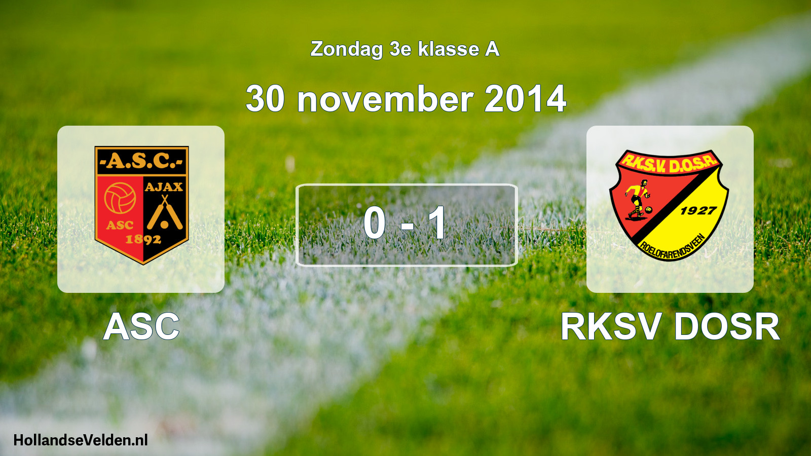 Total number of matches played: ASC - RKSV DOSR 0 - 1 (30 November 2014)