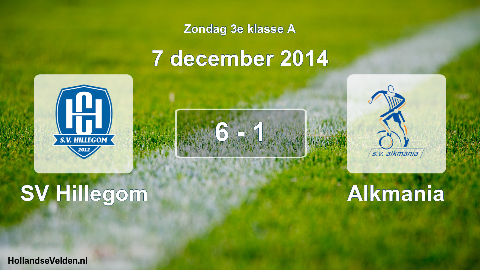 Total number of matches played: SV Hillegom - Alkmania 6 - 1 (7 December 2014)