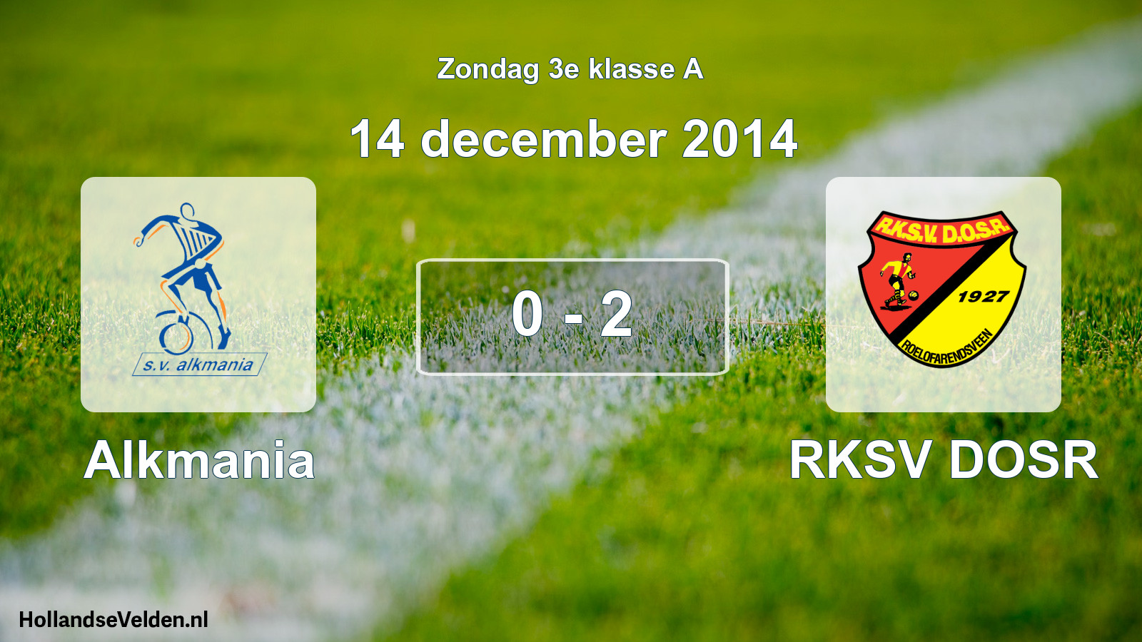 Total number of matches played: Alkmania - RKSV DOSR 0 - 2 (14 December 2014)