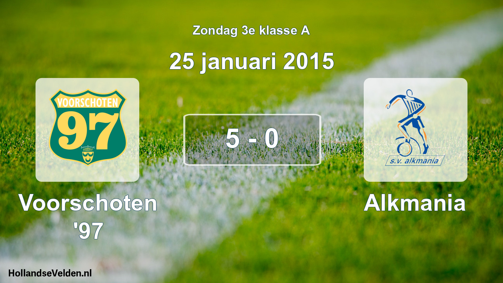 Total number of matches played: Voorschoten '97 - Alkmania 5 - 0 (25 January 2015)