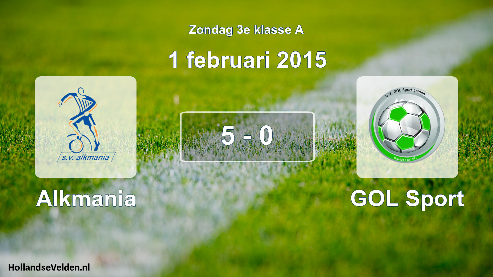 Total number of matches played: Alkmania - GOL Sport 5 - 0 (1 February 2015)