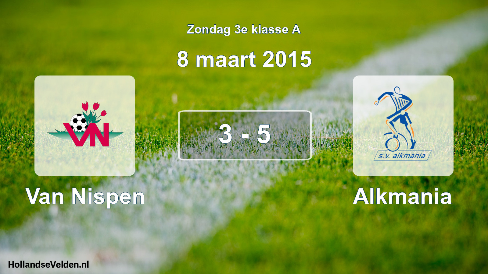 Total number of matches played: Van Nispen - Alkmania 3 - 5 (8 March 2015)