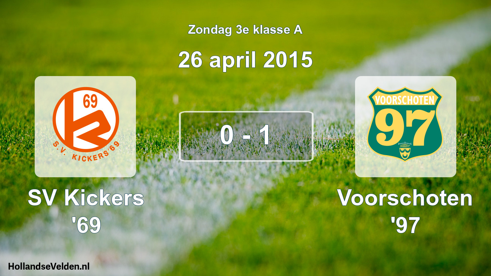 Total number of matches played: SV Kickers '69 - Voorschoten '97 0 - 1 (26 April 2015)