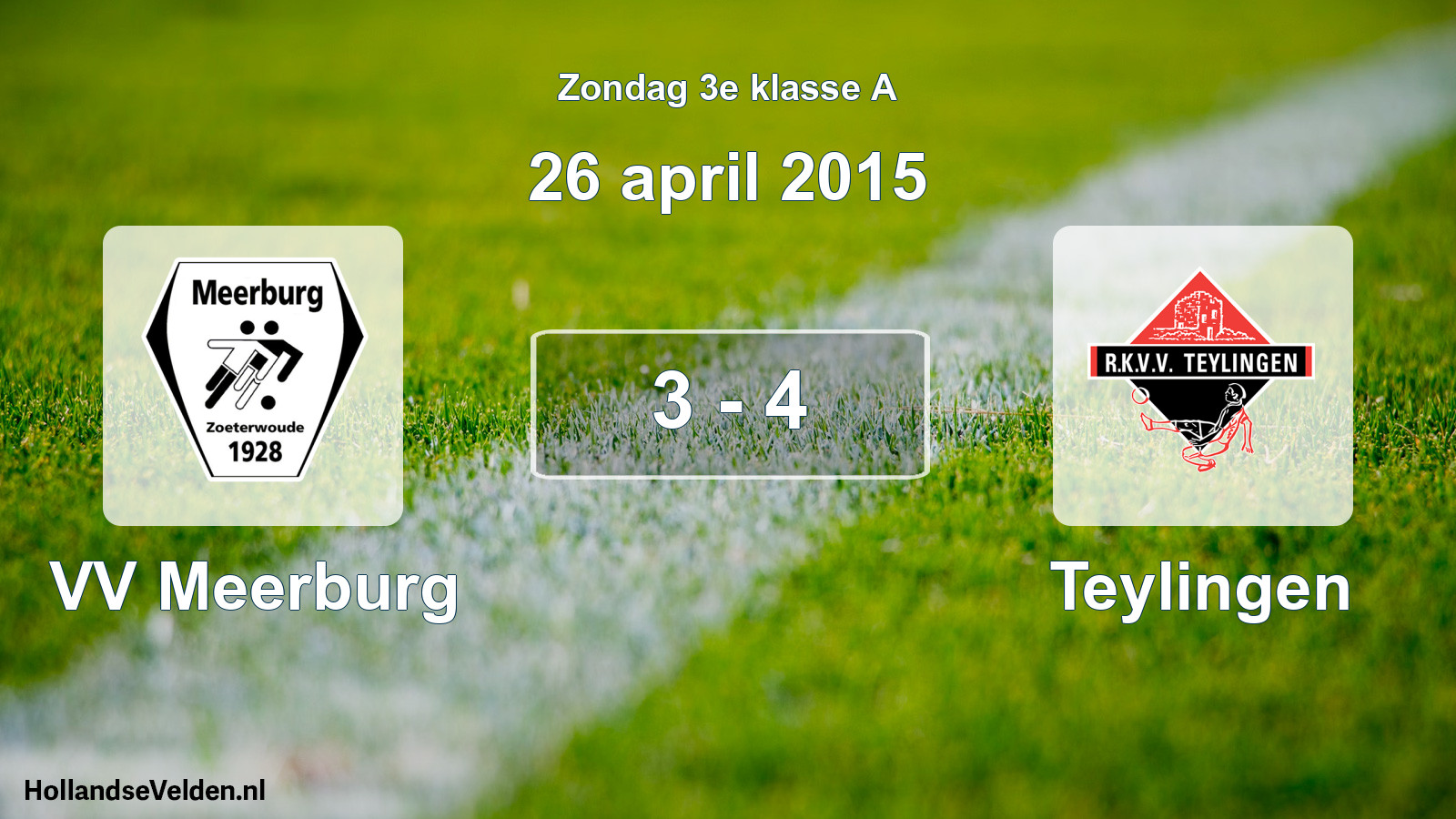 Total number of matches played: VV Meerburg - Teylingen 3 - 4 (26 April 2015)