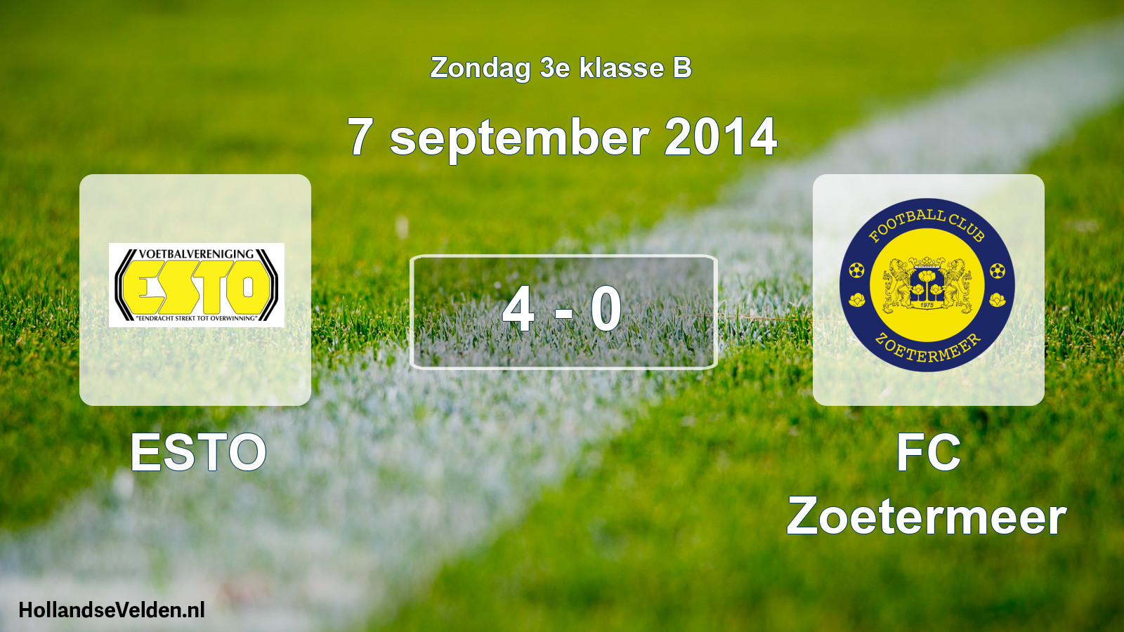Total number of matches played: ESTO - FC Zoetermeer 4 - 0 (7 September 2014)