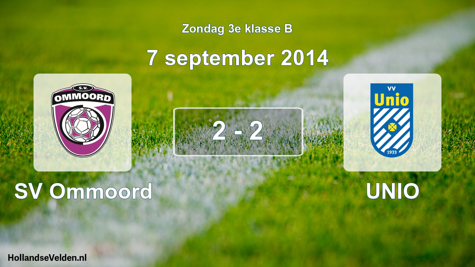 Total number of matches played: SV Ommoord - UNIO 2 - 2 (7 September 2014)