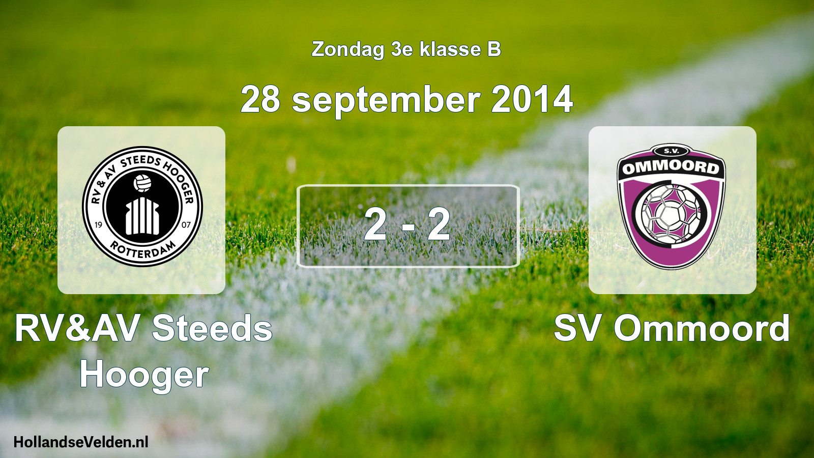 Total number of matches played: RV&AV Steeds Hooger - SV Ommoord 2 - 2 (28 September 2014)