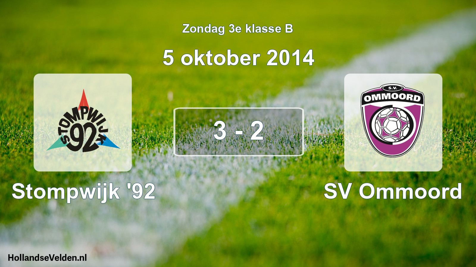 Total number of matches played: Stompwijk '92 - SV Ommoord 3 - 2 (5 October 2014)