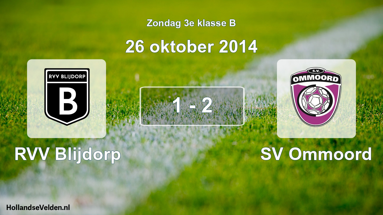 Total number of matches played: RVV Blijdorp - SV Ommoord 1 - 2 (26 October 2014)