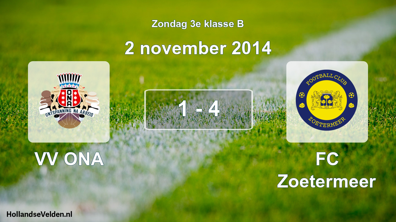 Total number of matches played: VV ONA - FC Zoetermeer 1 - 4 (2 November 2014)
