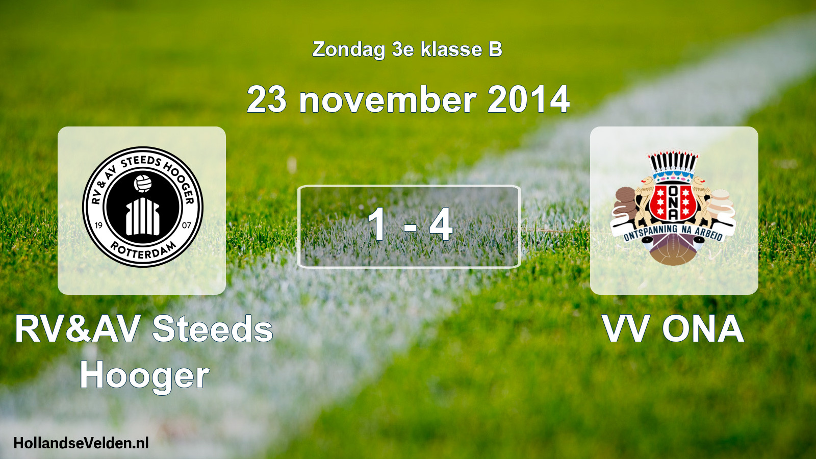 Total number of matches played: RV&AV Steeds Hooger - VV ONA 1 - 4 (23 November 2014)