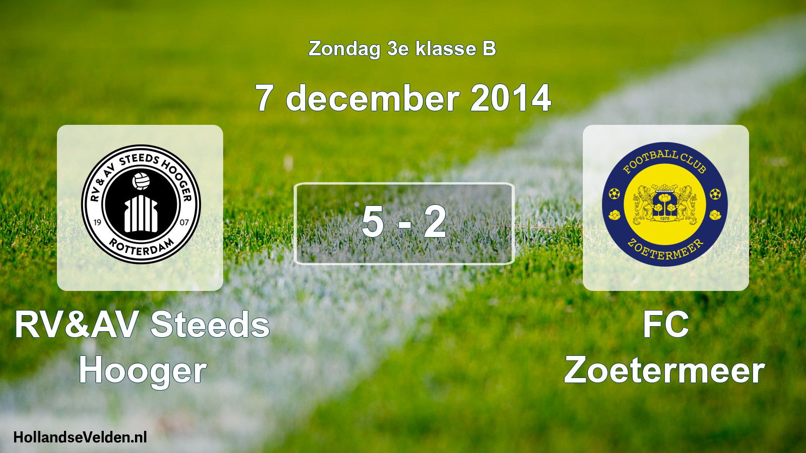 Total number of matches played: RV&AV Steeds Hooger - FC Zoetermeer 5 - 2 (7 December 2014)