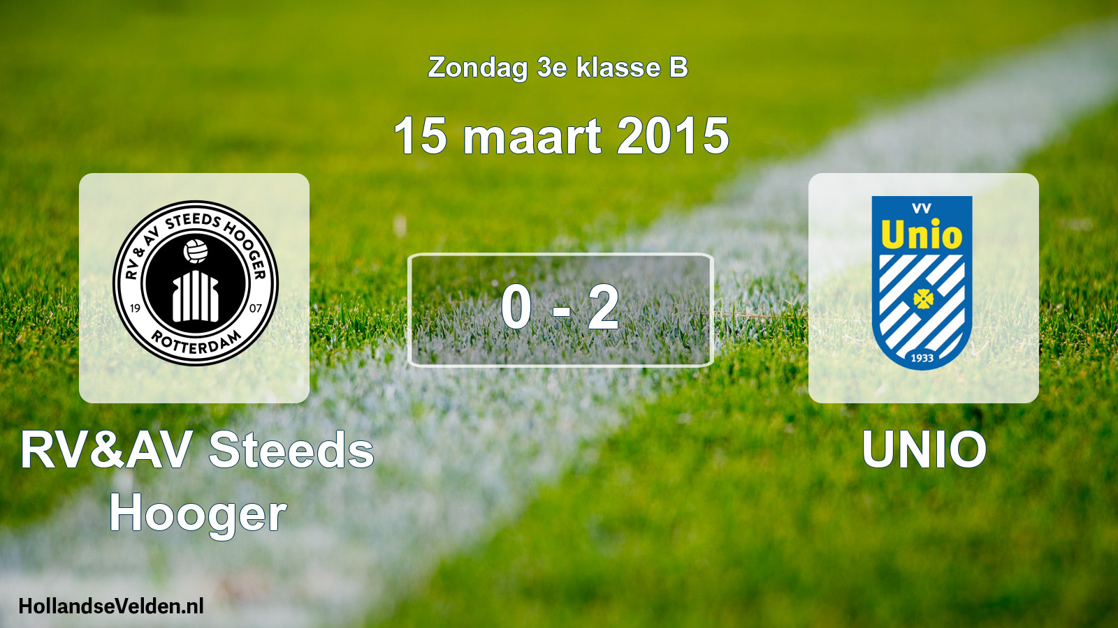 Total number of matches played: RV&AV Steeds Hooger - UNIO 0 - 2 (15 March 2015)