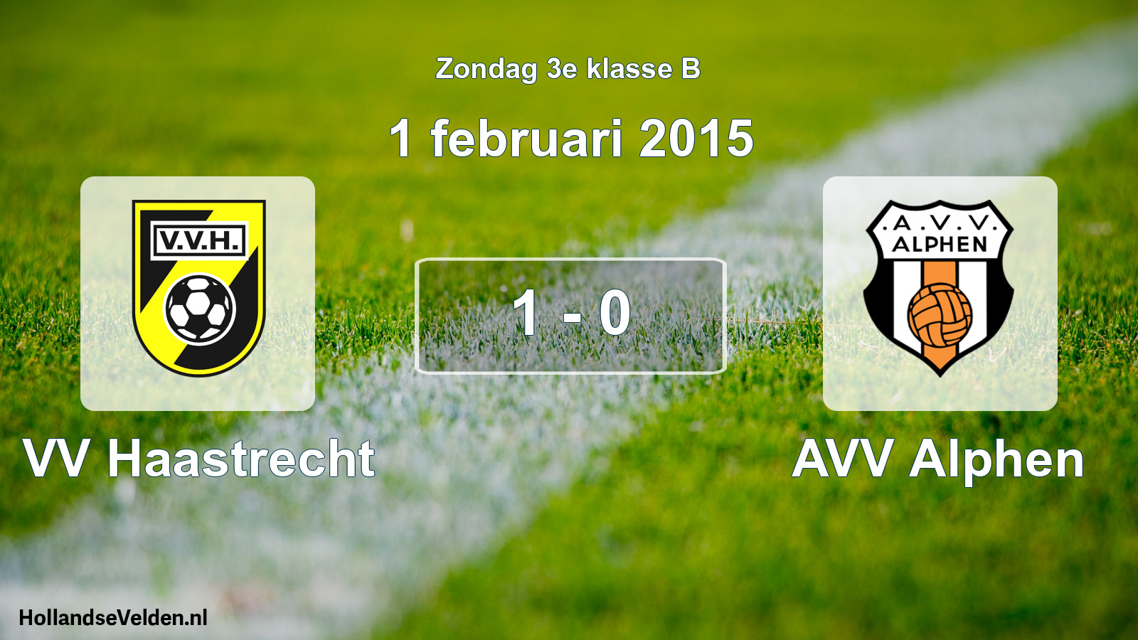 Total number of matches played: VV Haastrecht - AVV Alphen 1 - 0 (1 February 2015)