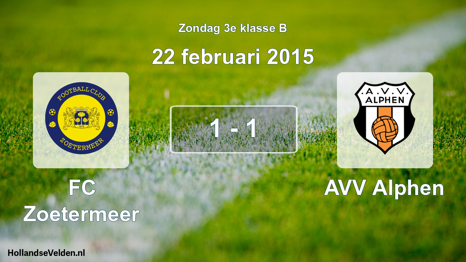 Total number of matches played: FC Zoetermeer - AVV Alphen 1 - 1 (22 February 2015)