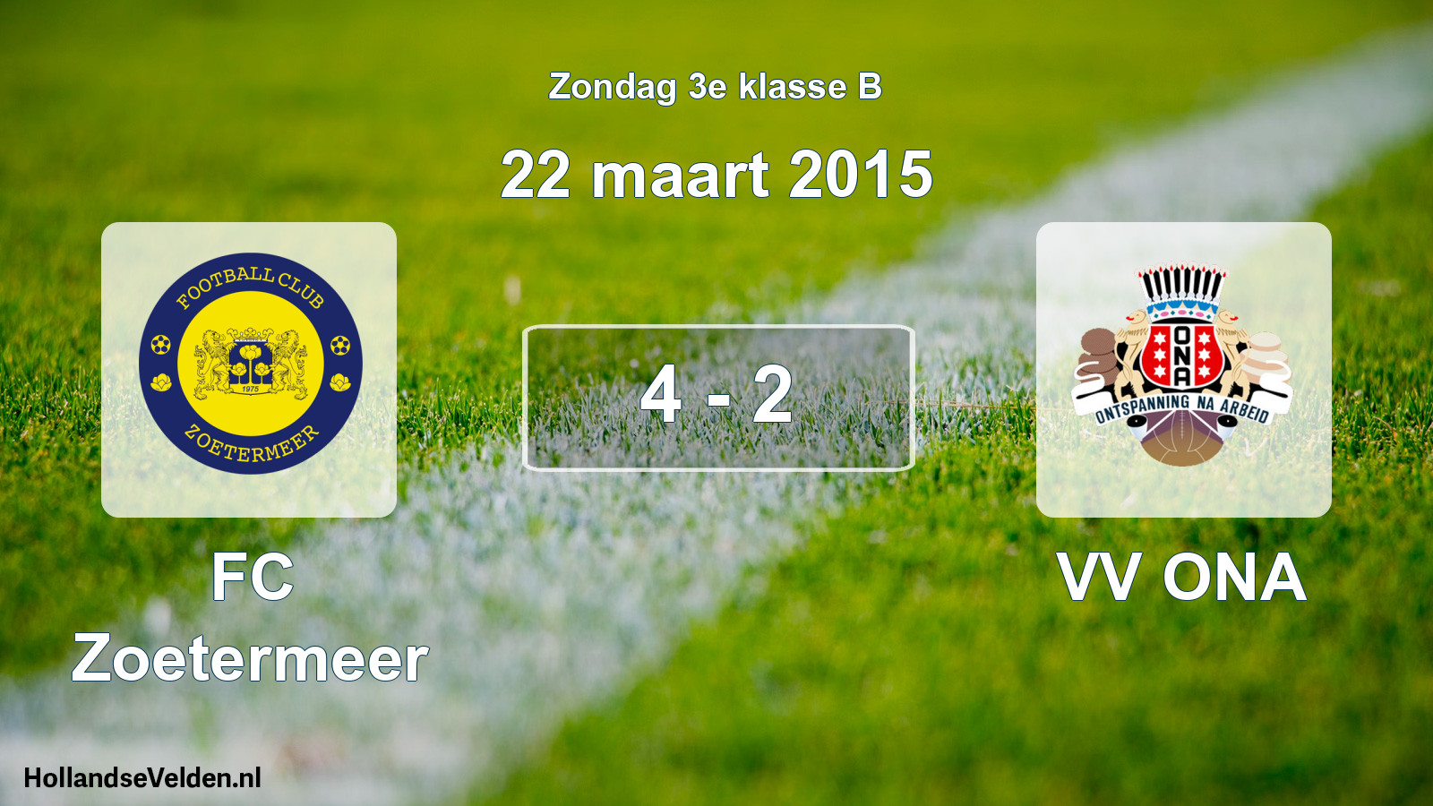 Total number of matches played: FC Zoetermeer - VV ONA 4 - 2 (22 March 2015)