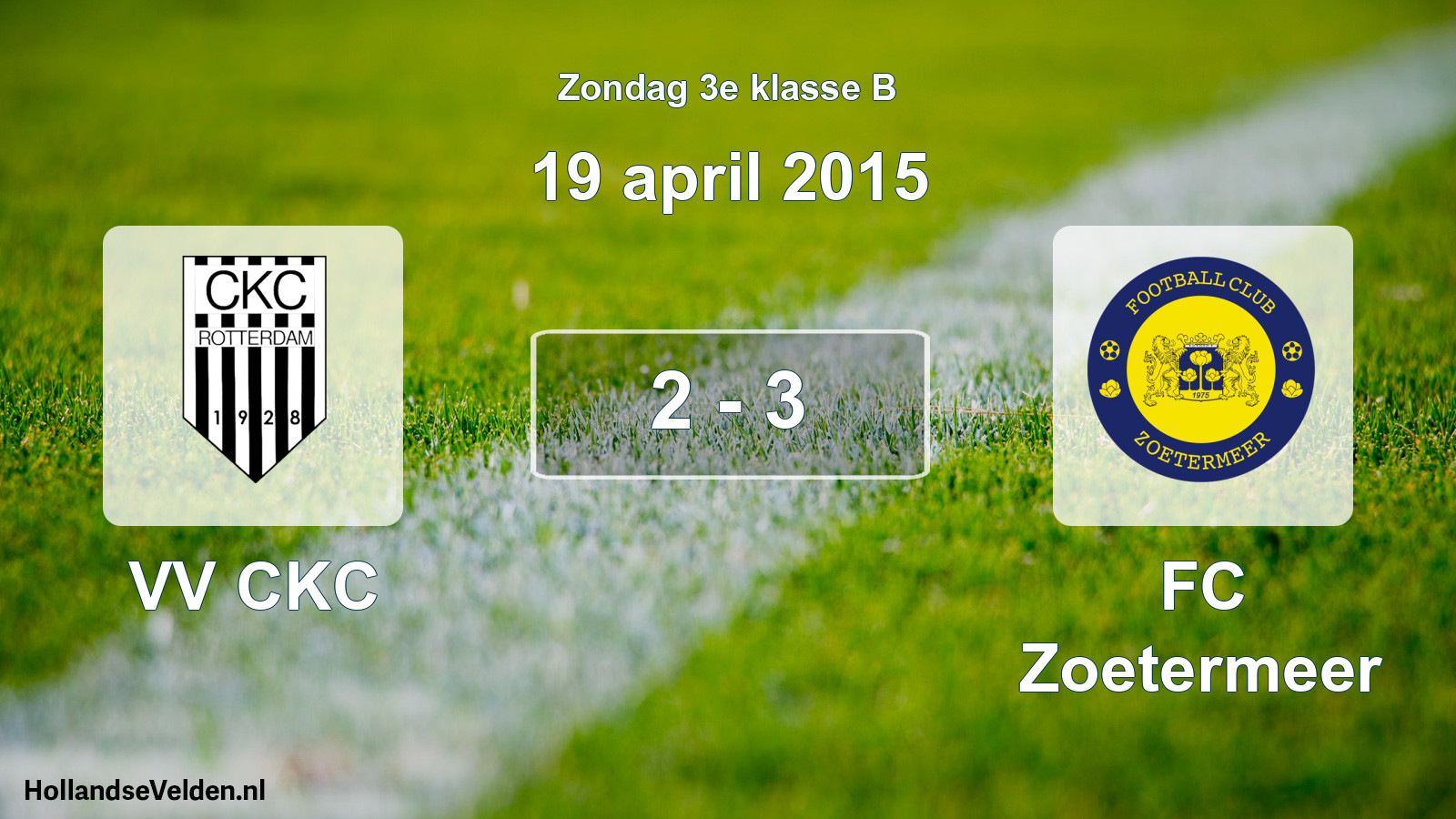 Total number of matches played: VV CKC - FC Zoetermeer 2 - 3 (19 April 2015)