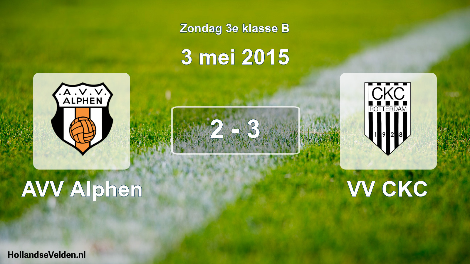 Total number of matches played: AVV Alphen - VV CKC 2 - 3 (3 May 2015)