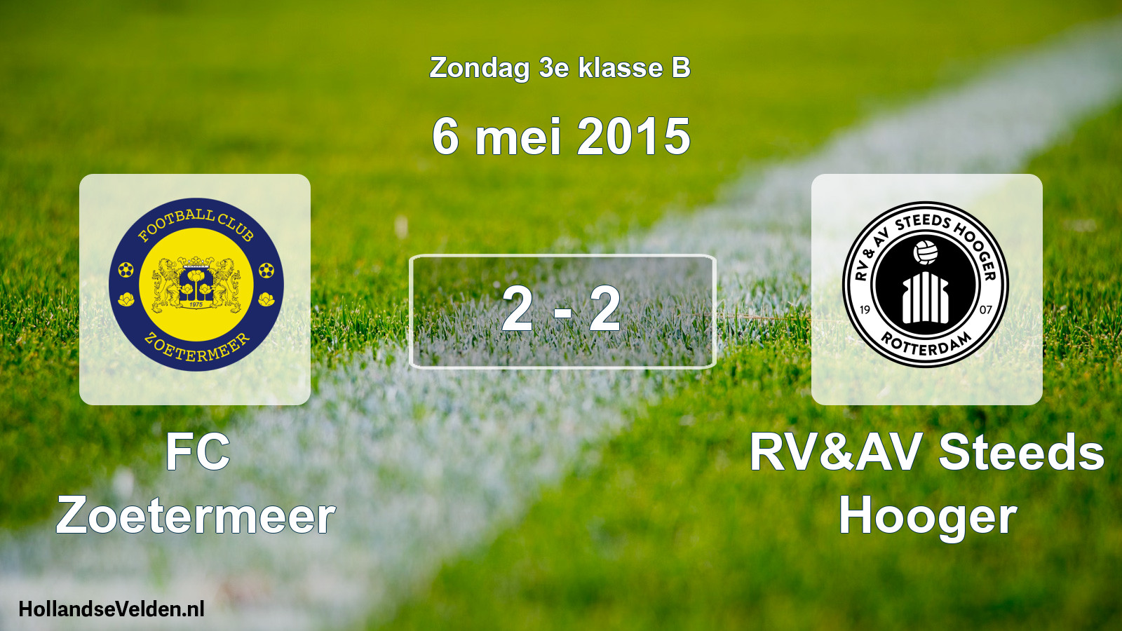 Total number of matches played: FC Zoetermeer - RV&AV Steeds Hooger 2 - 2 (6 May 2015)