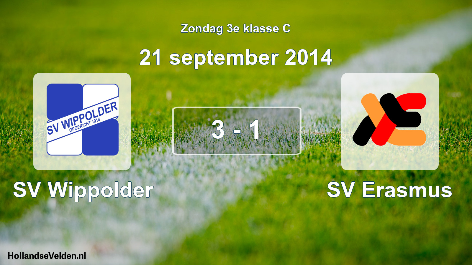 Total number of matches played: SV Wippolder - SV Erasmus 3 - 1 (21 September 2014)