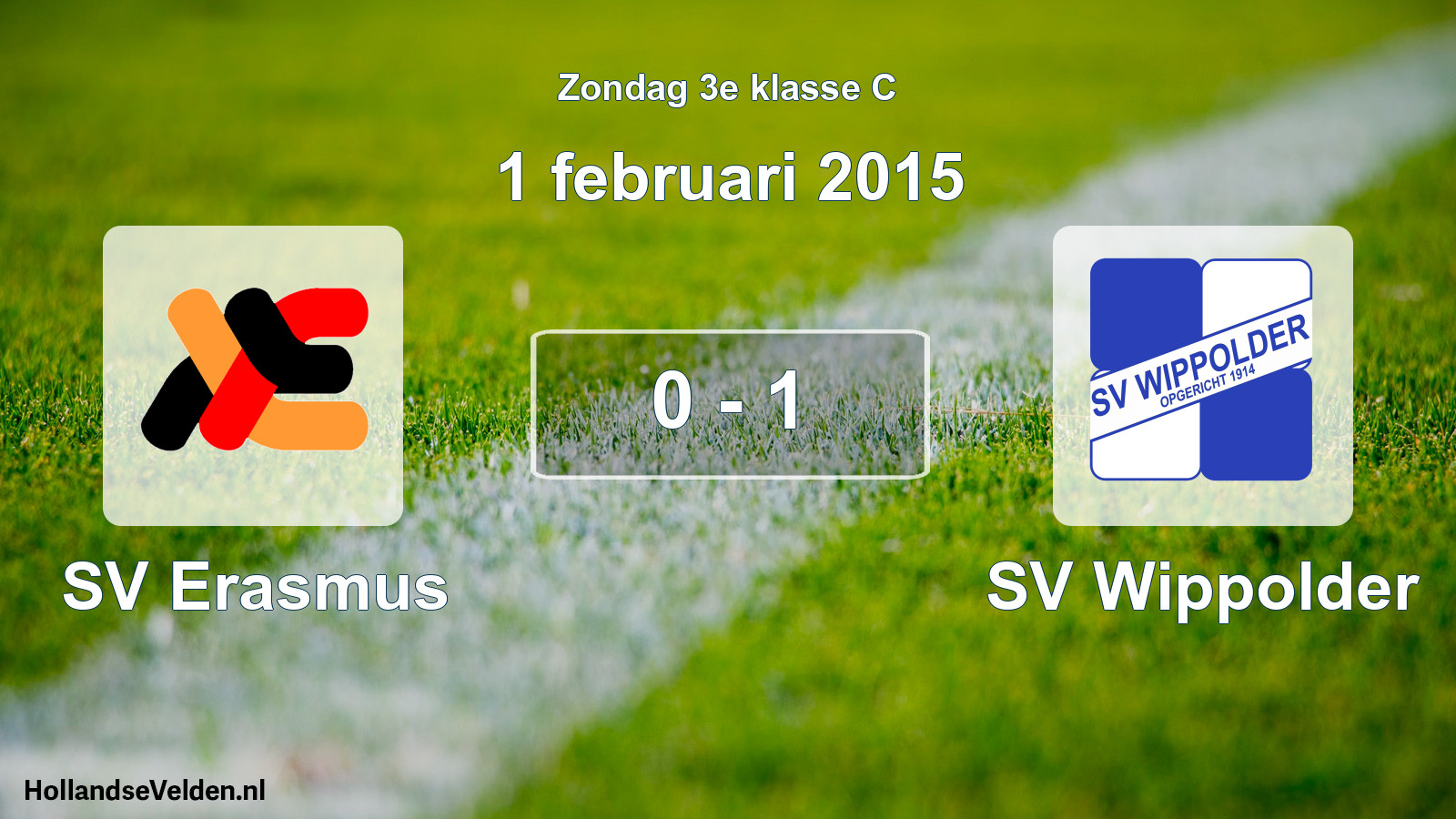 Total number of matches played: SV Erasmus - SV Wippolder 0 - 1 (1 February 2015)