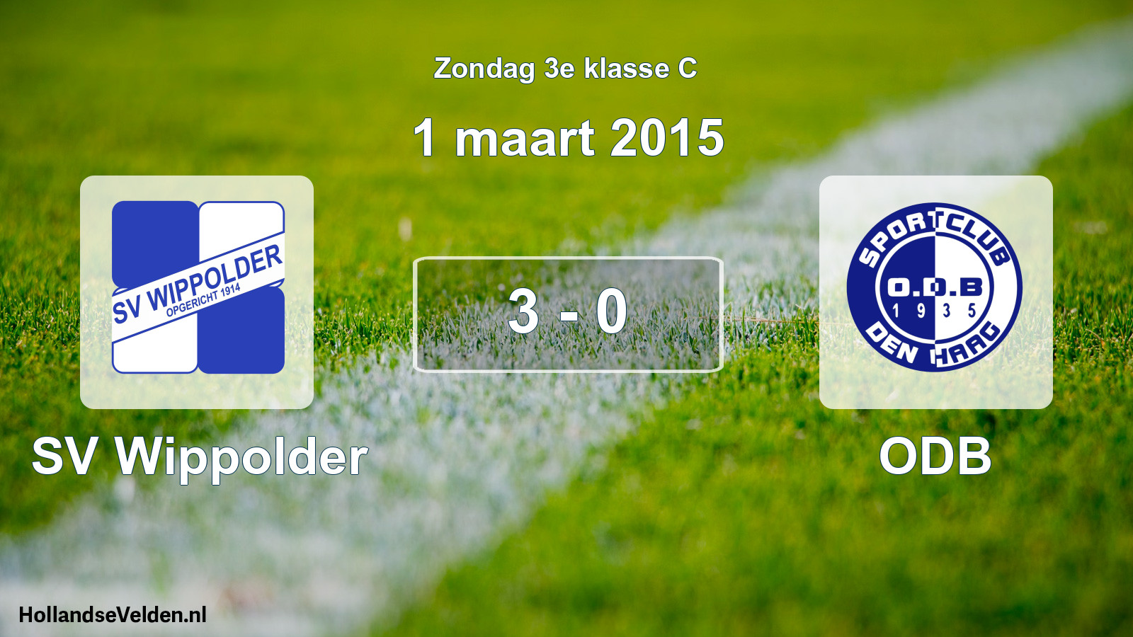 Total number of matches played: SV Wippolder - ODB 3 - 0 (1 March 2015)