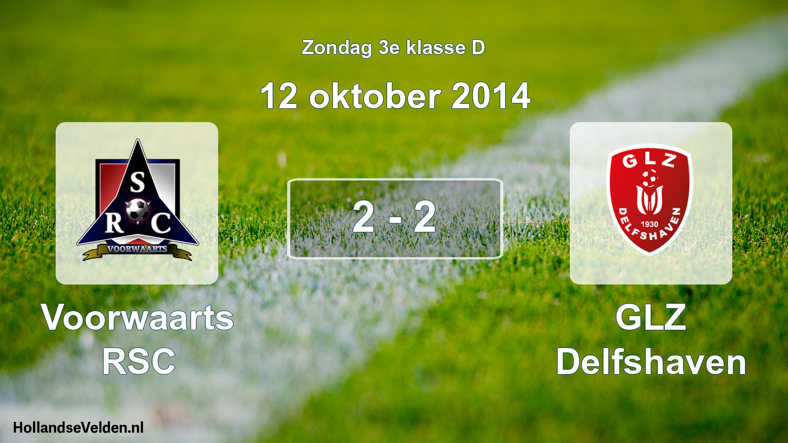 Total number of matches played: Voorwaarts RSC - GLZ Delfshaven 2 - 2 (12 October 2014)
