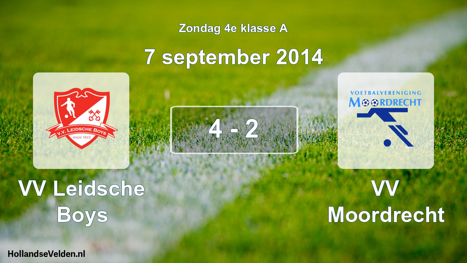 Total number of matches played: VV Leidsche Boys - VV Moordrecht 4 - 2 (7 September 2014)