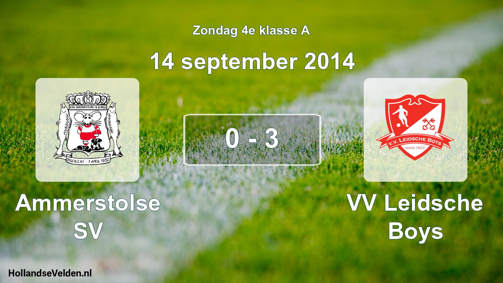 Total number of matches played: Ammerstolse SV - VV Leidsche Boys 0 - 3 (14 September 2014)