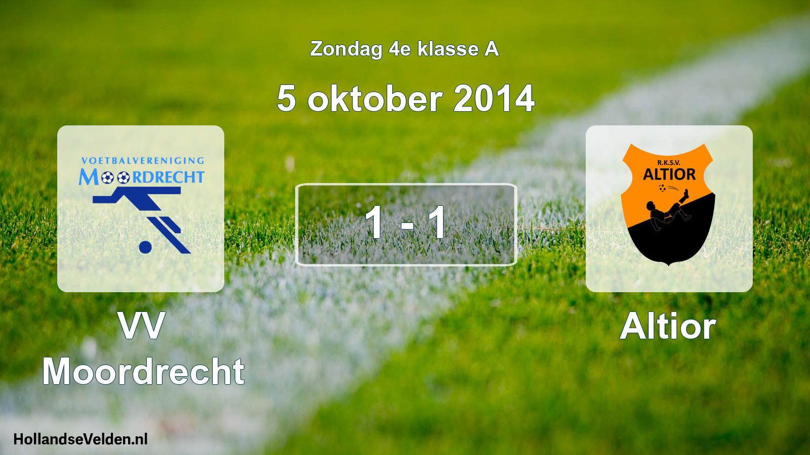 Total number of matches played: VV Moordrecht - Altior 1 - 1 (5 October 2014)