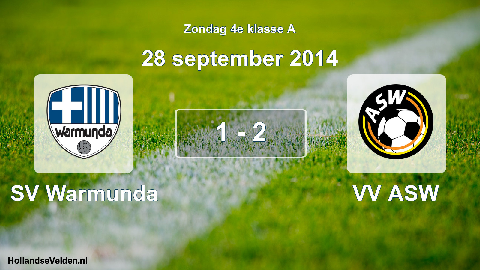 Total number of matches played: SV Warmunda - VV ASW 1 - 2 (28 September 2014)