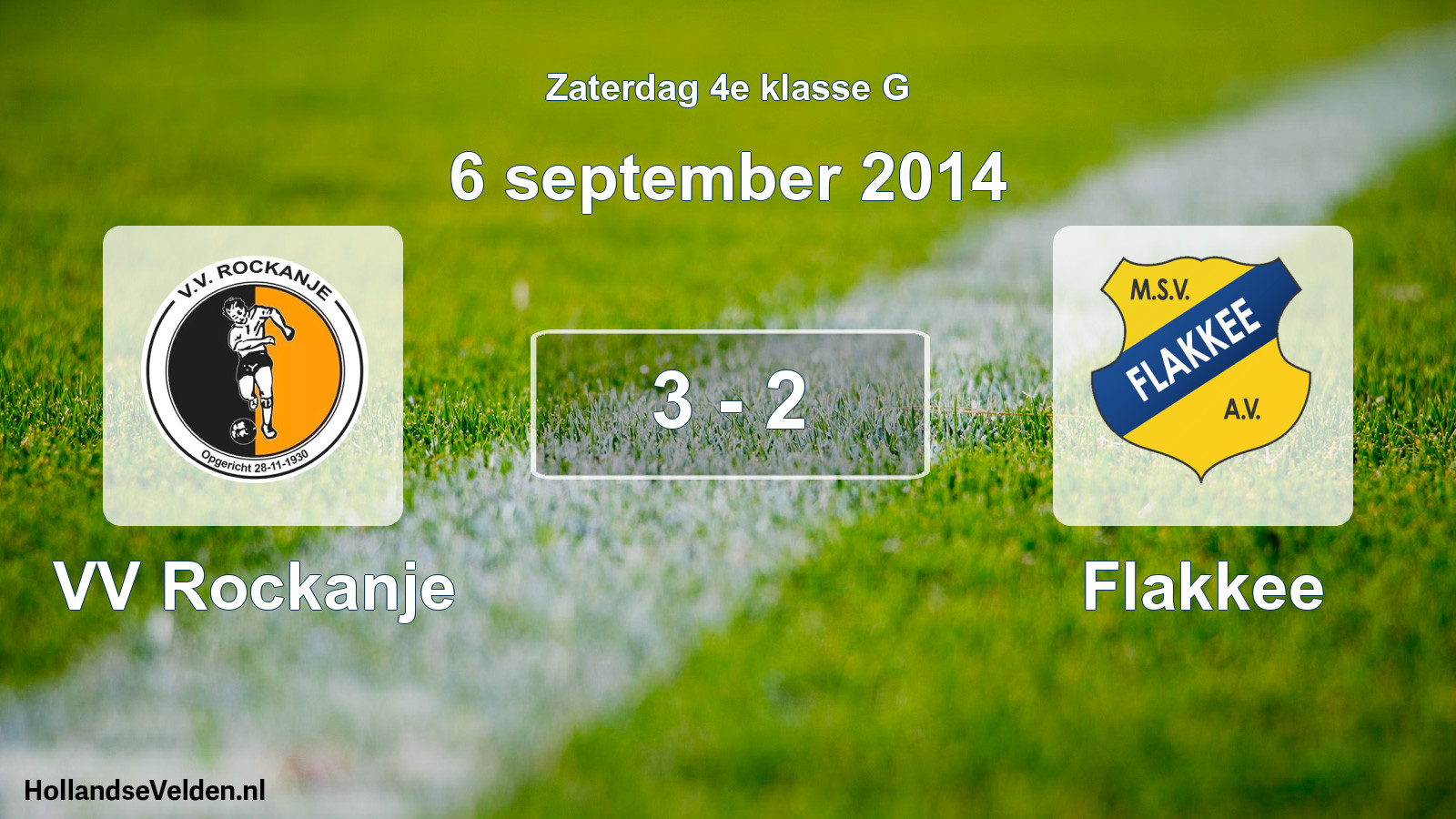Total number of matches played: VV Rockanje - Flakkee 3 - 2 (6 September 2014)