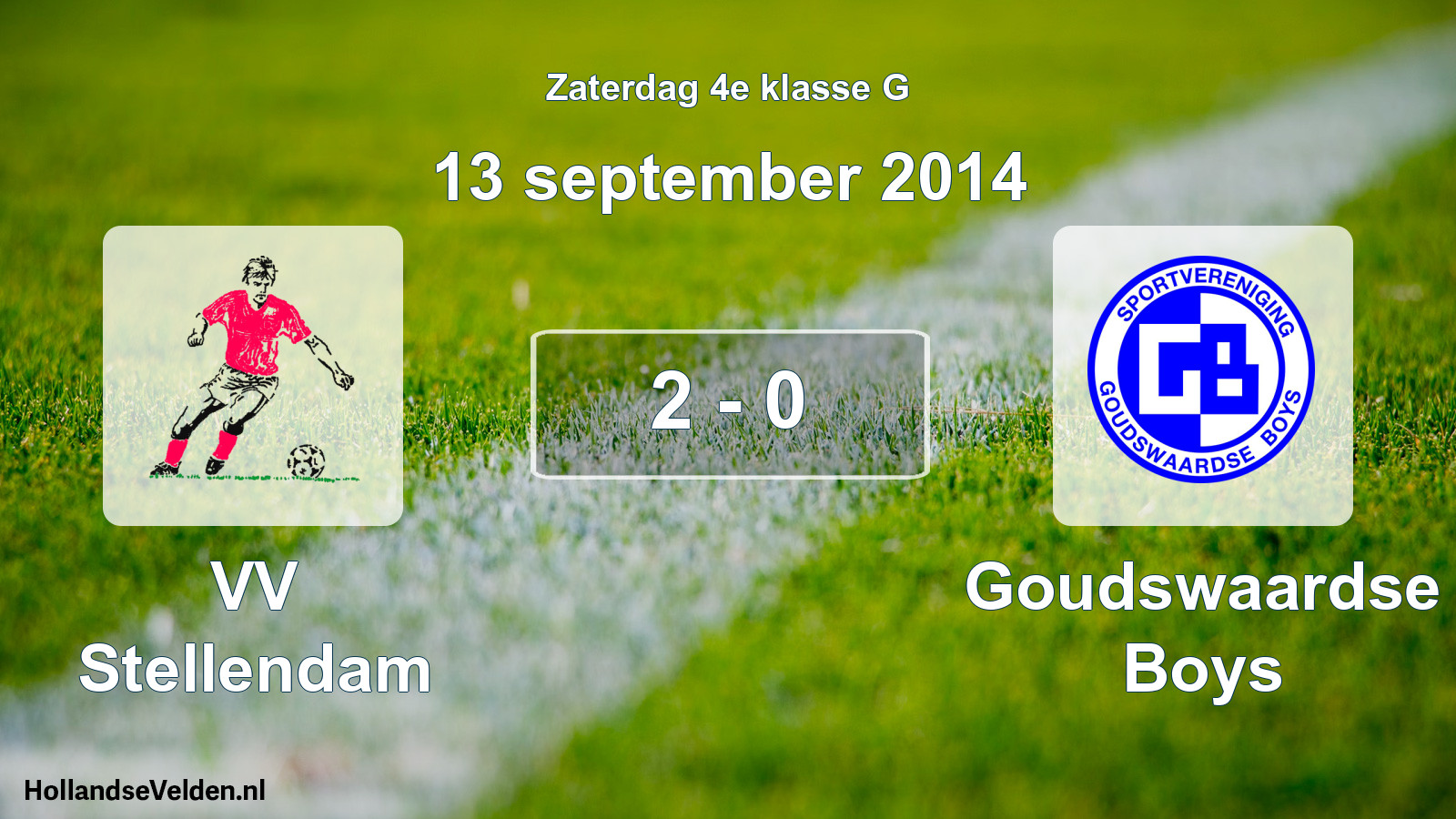 Total number of matches played: VV Stellendam - Goudswaardse Boys 2 - 0 (13 September 2014)