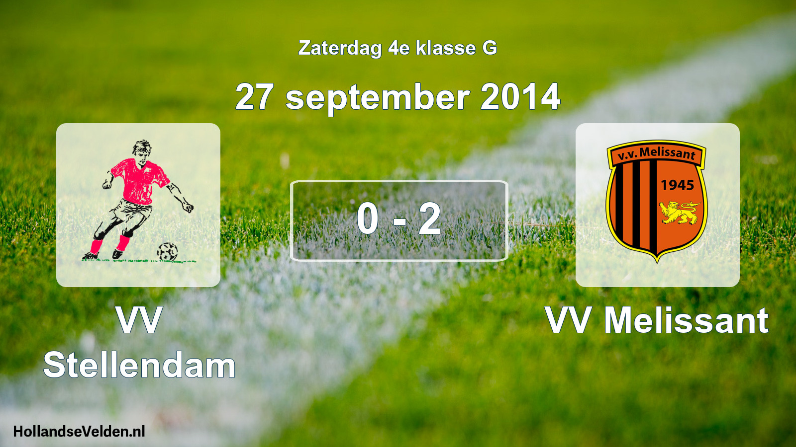 Total number of matches played: VV Stellendam - VV Melissant 0 - 2 (27 September 2014)