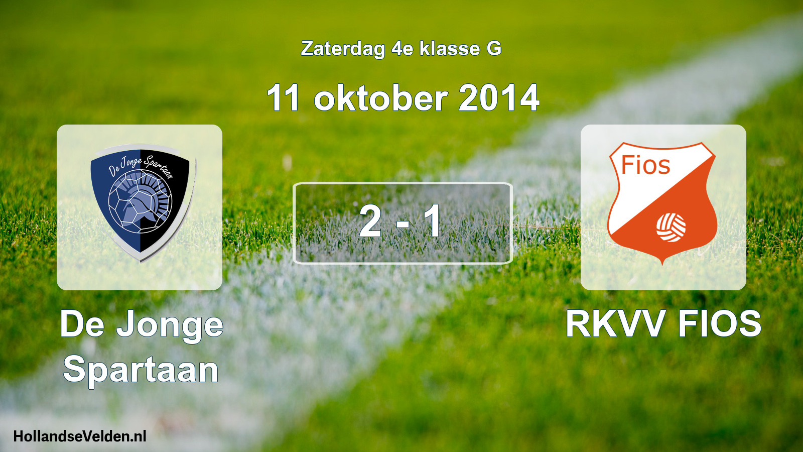Total number of matches played: De Jonge Spartaan - RKVV FIOS 2 - 1 (11 October 2014)