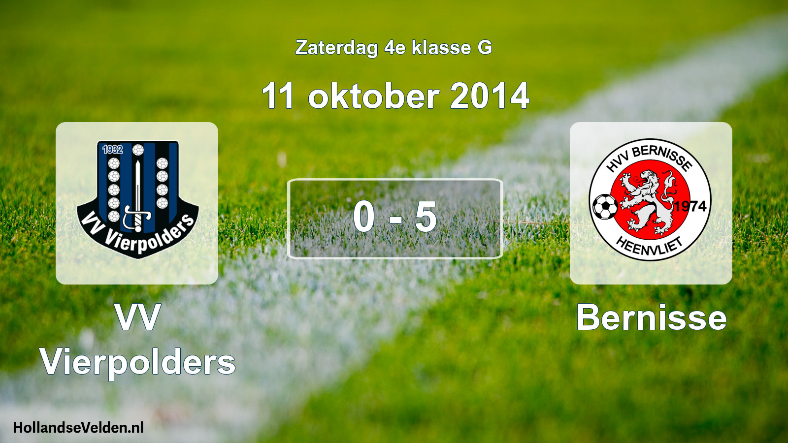 Total number of matches played: VV Vierpolders - Bernisse 0 - 5 (11 October 2014)